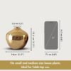 Metal Flower Vase For Home Decor | Table Decorative Item For Bedroom Living Room Office | Best Gift For Wedding Festivals Birthday | Golden Small 1Pc (Flower Not Included, Round)
