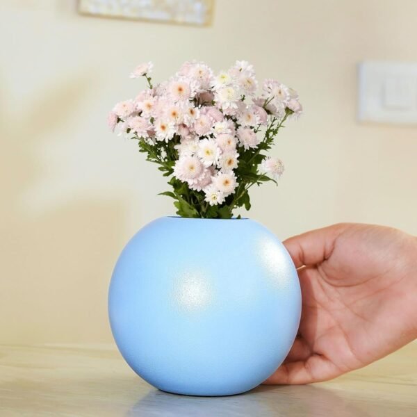 Metal Ball Round Flower Vase for Home Decor | Table Decorative Item for Bedroom Living Room Office Wedding | Best Gift for Birthday Anniversary Festival