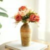 Flower Vase, Mango Wood Flower Vases, Bud with Etching, for Decor Home Living Room Kitchen Office, Diwali Decoration