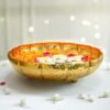 Golden Aluminium Lotus Design Urli Indoor Outdoor Center Table Flower Decorative Bowl for Home Decor, Urali for Diwali Gift & Navratri & Durga Pooja, Deepawali Decoration
