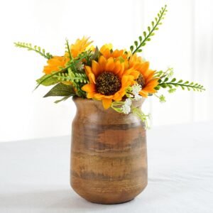 81DhPbaW5wL._SL1500_.jpg Flower Vase, Jar Shape Mango Wood Vases for Flowers for Decor Home Living Room Kitchen Office, Natural Light Brown Finish