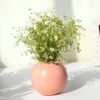Metal Ball Round Vase for Home Decor | Table Decorative Item for Bedroom Living Room Office Wedding | Best Gift for Birthday Anniversary Festival | Pink