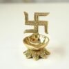Pure Brass Swastik Diya for Puja | Religious Symbol Diya Diya for Pooja Room, Tample,Mandir,Office, Diya for Home Decoration