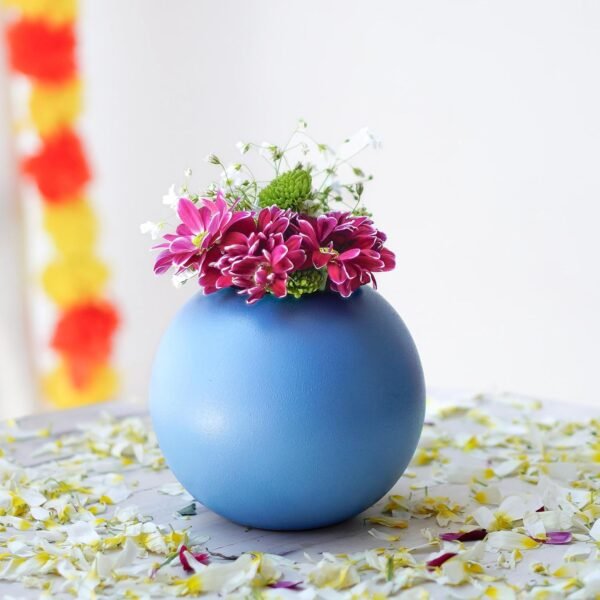Metal Ball Round Flower Vase for Home Decor | Table Decorative Item for Bedroom Living Room Office Wedding | Best Gift for Birthday Anniversary Festival