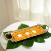 81jnnSXA5ZL._SL1500_.jpg Aluminium Golden Serve Tray with Leaf Handle for Center Table Centerpiece| Serving Platter for Home Decor Kitchen Dining Room Table| Serveware Plater for Sweets, Cookies, Dry Fruits