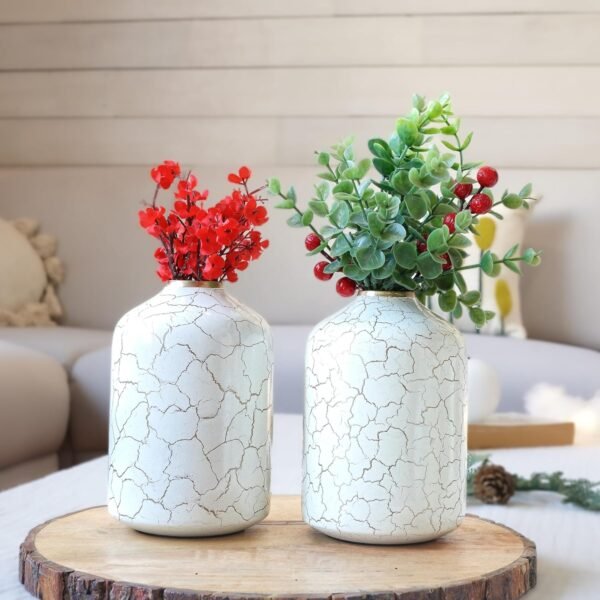Metal Flower Vase for Home Decor Bedroom Living Room | Table Decorative Item for Festivals