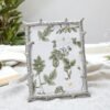 Silver Elegant Metal Twig Designer Rectangular Photo Frame Tabletop - Perfect For Cherished Memories, Table Decor, Best Gift For Home Decor, Birthday, Anniversary