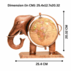 Handcrafted Metal Elephant with Globe | Antique Decorative Figurine for Table & Living Room Decor