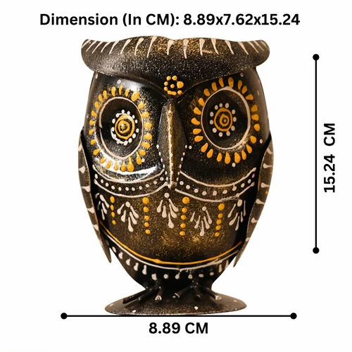 1-500x500-6.png Handcrafted Metal Owl Pen Holder for Desk | Stylish Stationery Organizer | Artistic Home & Office Table Decor Gift