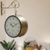Handcrafted 8 Inch Metal Brass Vintage Clock | Classic Decorative Timepiece for Living Room & Study Table
