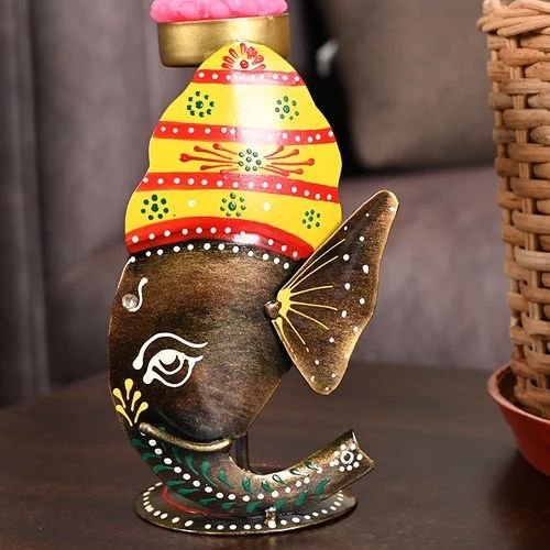 Decorative Ganesh Face T Lite in Metal | Handcrafted Tea Light Holder | Elegant Home & Temple Decor Accent