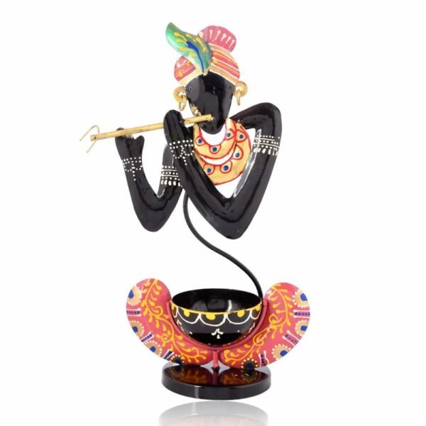 dsc-2222-2-1000x1000-1.jpg Metal Decorative Black Krishna T Lite Holder | Handcrafted Tea Light Candle Stand for Home Temple & Festival D?cor