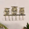 Beautiful Handcrafted Metal Golden Owl Key Holder | Hand Painted Wall Hanging Key Organizer | Perfect Gift for Home Decor