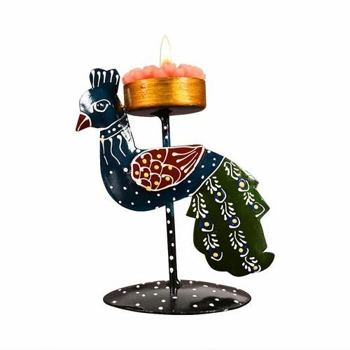 dsc-8196-500x500-1.jpg Metal Peacock T Lite Holder for Decoration | Elegant Tealight Candle Stand for Living Room & Gifting