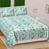 Premium Cotton Double Bedsheet Set ? Hand?Printed Floral Design, Soft & Breathable Fabric, Includes 2 Pillow Covers