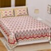 Super King Size 100% Cotton Jaipuri Bedsheet ? Traditional Rajasthani Block?Print, Soft & Breathable Bed Linen