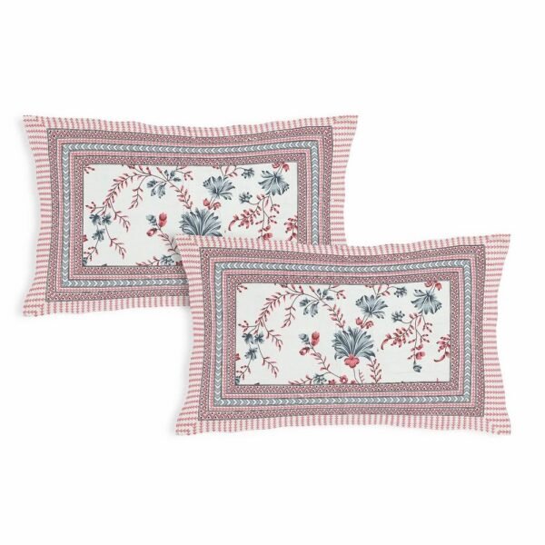 Jaipuri 100% Cotton King?Size Bedsheet Set ? Traditional Rajasthani Block Print Floral Design ? Soft, Breathable Home Bedding for Double Bed