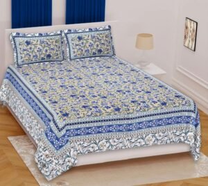 Jaipuri Printed Cotton King Size Double Bedsheet ? Soft, Breathable, Durable, Handcrafted Indian Bedding