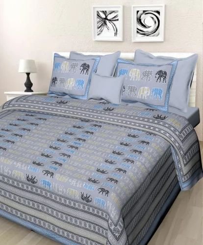 100% Cotton Double Bed Sheet with 2 Pillow Covers | Soft & Breathable Cotton Bedding | Solid / Subtle Print Design | Durable, Machine-Washable