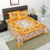 100% Cotton Printed Double Bedsheet with 2 Pillow Covers ? Soft, Breathable Ethnic Design Bed Linen