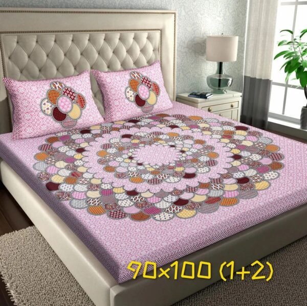 Jaipuri Printed Cotton Double / King Size Bedsheet ? Traditional Rajasthani Design, 100% Soft Cotton, Breathable & Durable