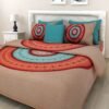100% Cotton Printed Double Bedsheet with 2 Pillow Covers ? Soft, Breathable Ethnic Motif Bed Linen