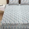 Super King Size 100% Cotton Jaipuri Bedsheet ? Traditional Rajasthani Block?Print Bed Linen, Soft & Breathable