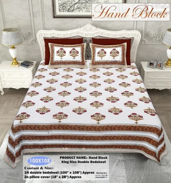 whatsapp-image-2025-01-29-at-4-41-28-pm-1000x1000-1.jpeg Premium Cotton Double Bedsheet ? Hand-Printed Jaipuri Floral Design, Soft & Breathable with 2 Matching Pillow Covers
