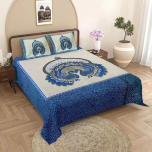 01-01-1000x1000-2.jpg Jaipuri King Size Cotton Bed Sheet ? Traditional Handcrafted Print, Soft & Comfortable