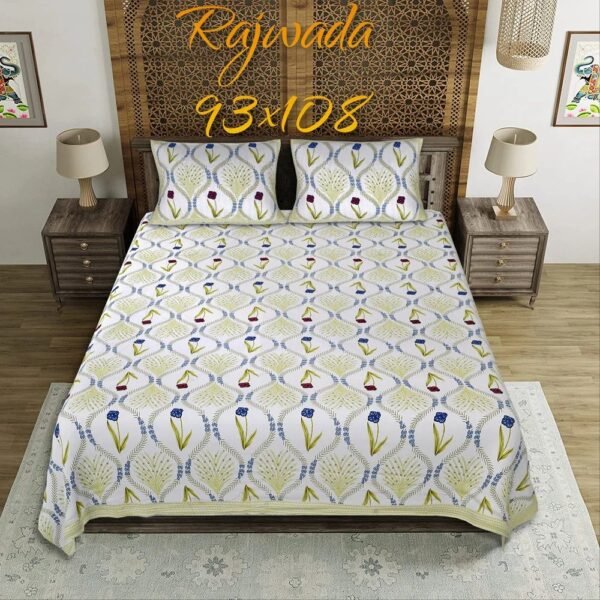 Premium King Size Bed Sheets | Soft & Breathable Fabric | Double Bed Sheet with 2 Pillow Covers for Home D?cor