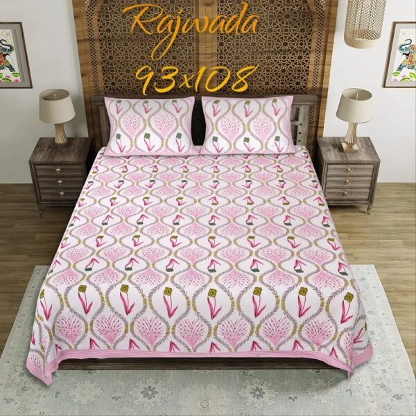 Premium King Size Bed Sheets | Soft & Breathable Fabric | Double Bed Sheet with 2 Pillow Covers for Home D?cor