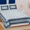 Jaipuri Cotton Double / King Size Bedsheet ? 100% Pure Cotton, Traditional Rajasthani Block Print, Lightweight & Breathable