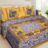 Jaipuri?Style Printed 100% Cotton Double Bedsheet with 2 Pillow Covers ? Soft & Breathable Ethnic Rajasthani Bed Linen