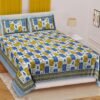 Super King Size 100% Cotton Jaipuri Bedsheet ? Traditional Multicolour Block?Print, Soft & Breathable Bed Linen