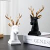 Modern Resin Deer Bust Sculpture with Gold Antlers - Contemporary Animal Decor for Home & Office