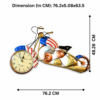 Handcrafted Metal American Bike Showpiece with Clock | Retro Home & Office Decoration Piece