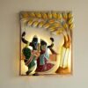 Metal Radha Krishna Jhula Frame | Decorative Swing Showpiece for Home Temple & Gift Purpose