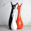 1-15.jpg Stylish Abstract Cat Sculpture Trio - Modern Ceramic Art Decor for Living Room & Office