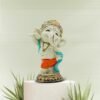 1-16-2.jpg Dancing Baby Ganesha Idol Colorful Ganpati Statue in Orange Dhoti for Home Temple Decor, Car Dashboard & Spiritual Gift 5 Inch Polyresin