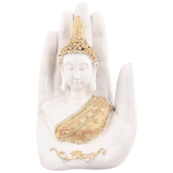 1-17-1.jpg Polyresin Hand Palm Buddha Idol Showpieces for Living Room,Gift Items for Diwali,Decoration Item for Home decor,Table Decorations(White Buddha)