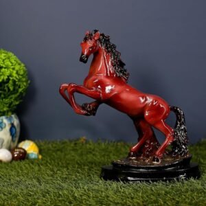 Red Stallion Statue Majestic Horse Figurine for Home Decor and Gift