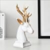 Luxury Resin Deer Bust with Gold Antlers - Modern Animal Decor for Home & Office