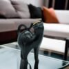 Elegant Black Cat Statue with Golden Accent - Modern Home Decor Inspiration
