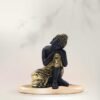 Resting Buddha Statue for Home Decor, Black and Gold, 21.6 cm x 16.5 cm, Resting Pose
