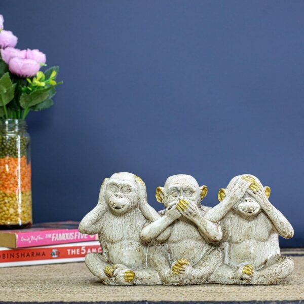 Three Wise Monkeys Statue - Hear No Evil, See No Evil, Speak No Evil - Decorative Figurine for Home & Office