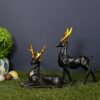 1-27.jpg Elegant Black Deer Statues with Golden Antlers - Perfect Home Decor for Modern Living Spaces