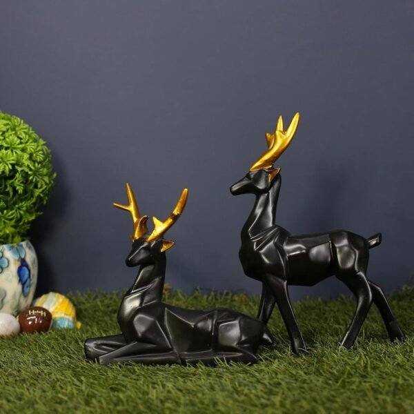 1-27.jpg Elegant Black Deer Statues with Golden Antlers - Perfect Home Decor for Modern Living Spaces