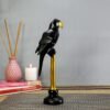 Elegant Black Parrot Sculpture with Gold Accents - Unique Home Decor Piece