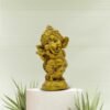 1-30-2.jpg Handcrafted Resin Lord Ganesha Flute Playing Statue Gold Baby Ganesh Idol for Puja Room, Home & Temple Decor, Spiritual Gift for Diwali & Ganesh Chaturthi