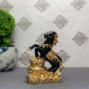 Elegant Black and Gold Horse Statue - Luxurious Decor for Home & Office